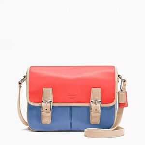 Coach Park Color Block Leather Crossbody Flap Bag